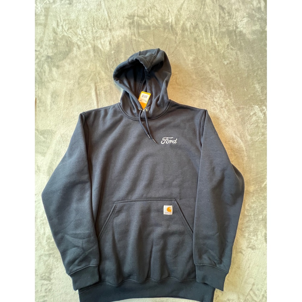 Carhartt Ford Hoodie Mens Medium Navy Blue Loose Fit Midweight